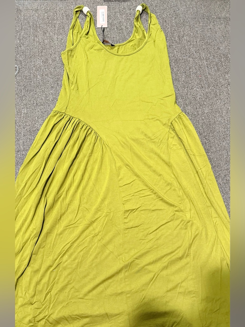 Sleeveless Lime Green Flowy Fitted Dress